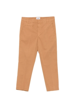 DONDUP Ariel logo-plaque cotton trousers - Brown