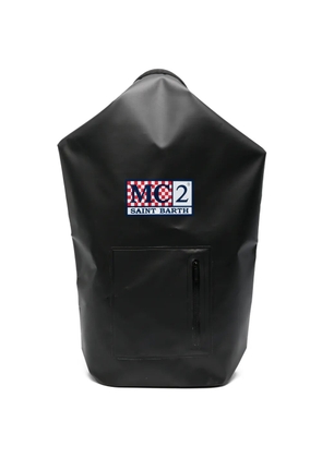 MC2 Saint Barth logo-patch roll-top backpack - Black