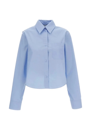 Sportmax pleated-back patch-pocket shirt - Blue