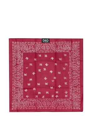 Dolce & Gabbana paisley-print square scarf - Red