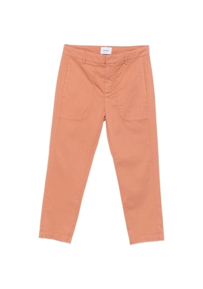 DONDUP straight-leg logo-plaque cotton trousers - Orange