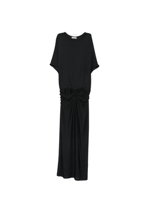 The Row Delyra draped short-sleeve maxi dress - Black