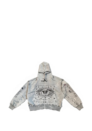 astrum Know Thyself distressed-effect hoodie - Grey