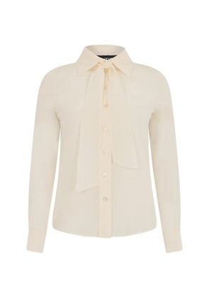 Moschino tie-neck silk shirt - Neutrals