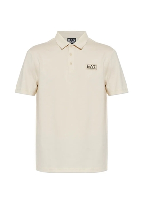 Ea7 Emporio Armani logo-patch short-sleeve polo shirt - Neutrals