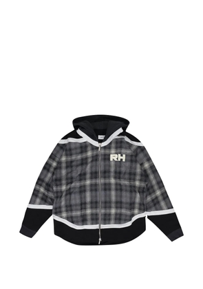 RHUDE check-pattern hybrid hoodie - Black