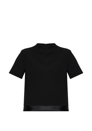 Jil Sander satin-trim wool top - Black