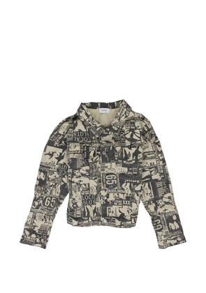 RHUDE graphic-print denim jacket - Neutrals