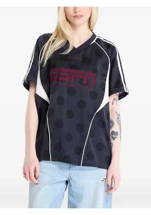 adidas polka-dot mesh-panel T-shirt - Grey
