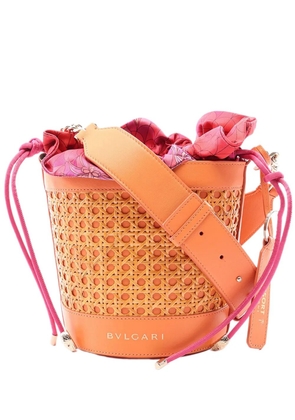Bvlgari Pre-Owned 2010-2026 Raffia Serpenti Forever bucket bag - Orange