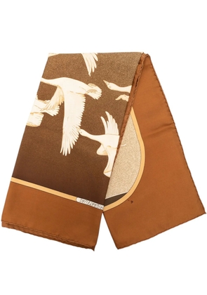 Hermès Pre-Owned 1977 Oiseaux Migrateurs Silk Scarf scarves - Brown