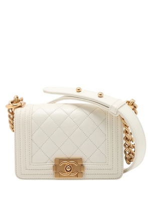 CHANEL Pre-Owned 2021-2026 Mini Quilted Caviar Boy Flap crossbody bag - White