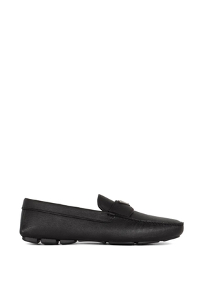 Prada triangle-logo leather loafers - Black