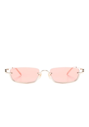 Gucci Eyewear metallic rectangular-frame sunglasses - Gold