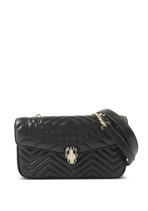 Bvlgari Pre-Owned Serpenti Forever chain-strap chevron-quilted calfskin crossbody bag - Black