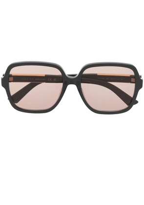 Gucci Eyewear logo-plaque oversized sunglasses - Grey