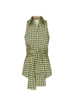 Simon Miller Inna gingham-print sleeveless shirt - Yellow