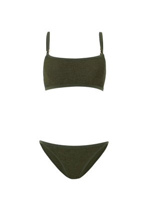 Hunza G Iris crinkle-effect bikini - Green