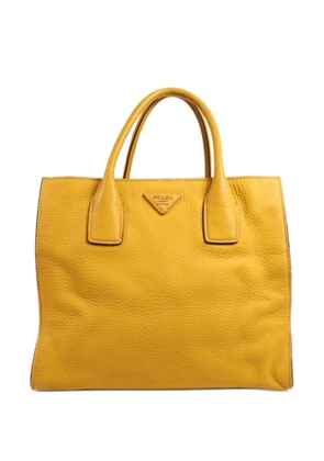 Prada Pre-Owned logo-patch tote bag - Yellow