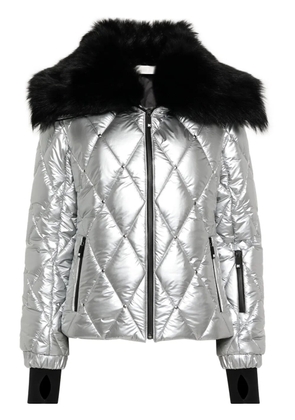 Palm Angels Reflective quilted ski jacket - Silver