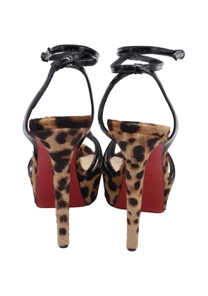 Christian Louboutin Pre-Owned Passiflore animal-print sandals - Neutrals