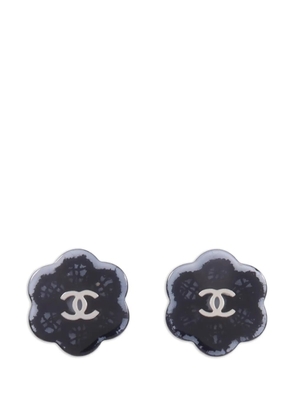 CHANEL Pre-Owned CC flower earrings - Black