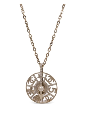 CHANEL Pre-Owned pearl and crystal CC necklace - Gold