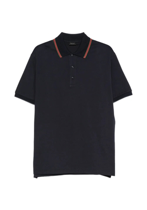 Gucci Web-stripe piqué polo shirt - Blue