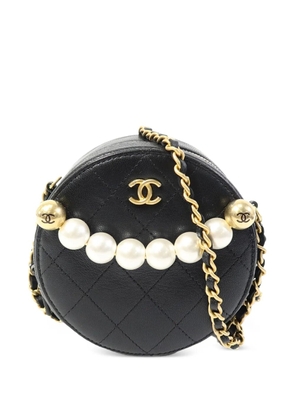 CHANEL Pre-Owned CC faux-pearl crossbody bag - Black