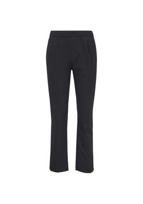 wahts elasticated-waistband straight-leg trousers - Black