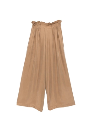 Eleh ruffled high-waisted trousers - Brown