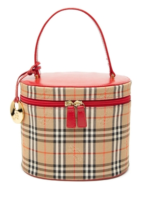 Burberry Pre-Owned 2000-2017 Haymarket Check Canvas vanity bag - Red