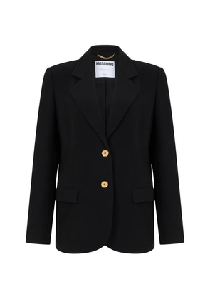 Moschino logo-button notched-lapels jacket - Black