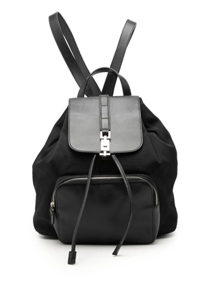 Gucci Pre-Owned 2000-2015 Canvas and Calfskin Jackie Drawstring backpack - Black