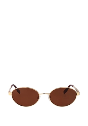 Karl Lagerfeld logo-plaque oval-frame sunglasses - Gold