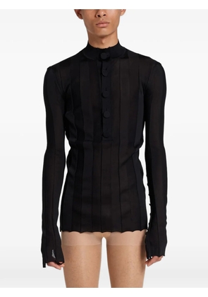 ROT ribbed silk Henley sweater - Black