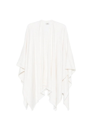 FENDI monogram-jacquard fringed poncho - White