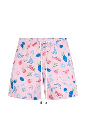 Fedeli fruit-print drawstring swim shorts - Pink