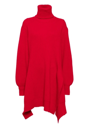 Yohji Yamamoto roll-neck asymmetric jumper - Red
