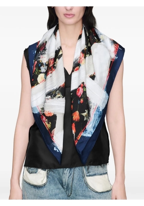 Maison Margiela printed silk scarf - Black