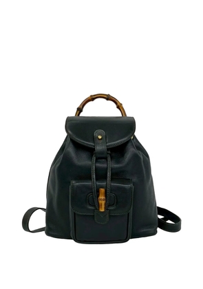 Gucci Pre-Owned 20th Century Calfskin Bamboo Drawstring backpack - Black
