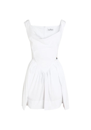 Vivienne Westwood Sunday Orb-embroidered draped mini dress - White