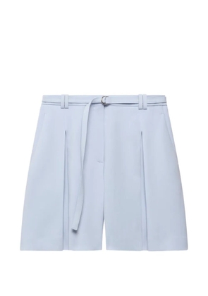 Another Tomorrow pleated belted shorts - Blue