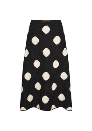 Simon Miller Zorah crochet polka-dot A-line midi skirt - Black