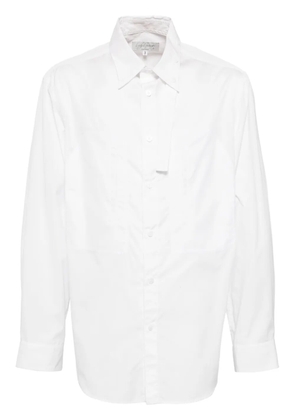 Yohji Yamamoto chain-stitch string-collar shirt - White