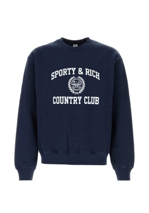 Sporty & Rich logo-print cotton sweatshirt - Blue