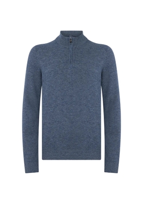 Fedeli quarter-zip long-sleeve sweater - Blue