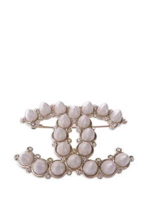 CHANEL Pre-Owned CC spike brooch - Gold