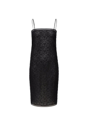 Another Tomorrow embroidered mini dress - Black