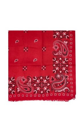 MANIPURI bandana-print frayed scarf - Red